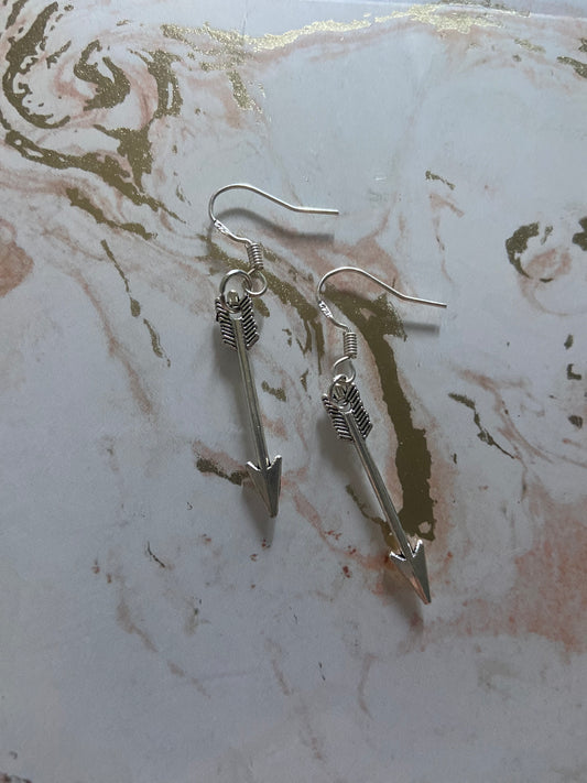 Arrow Earrings - Sterling Silver Hooks