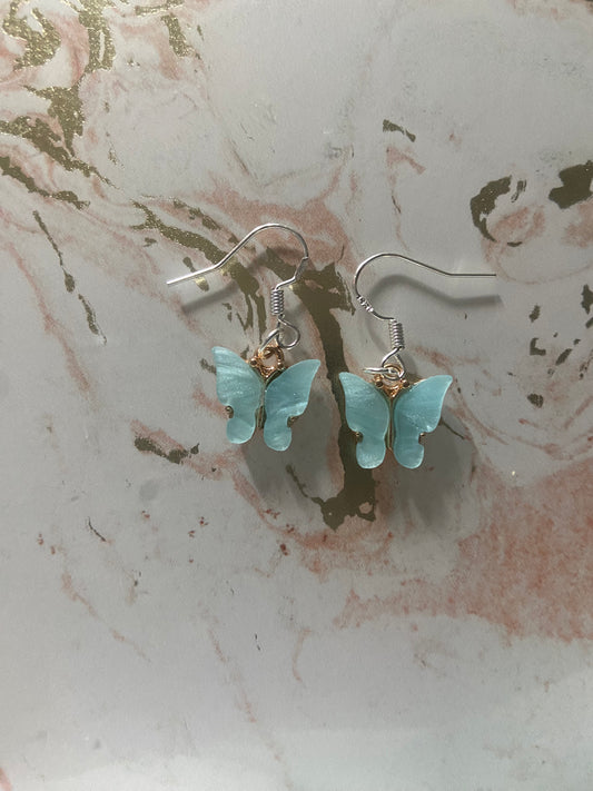 Blue Butterfly🦋 Earrings - Sterling Silver Hooks